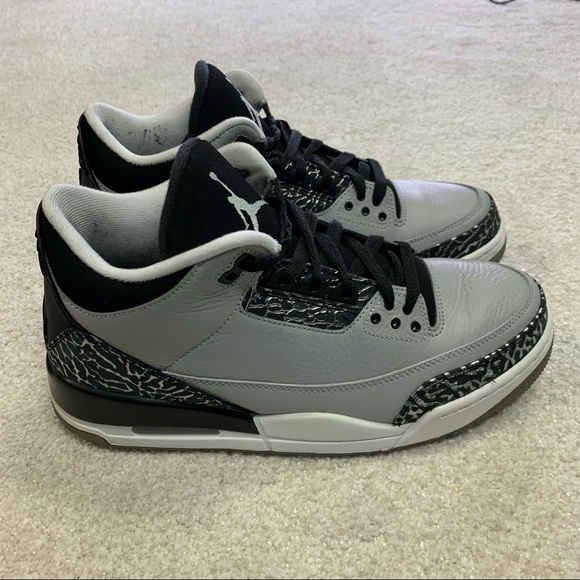 Nike Air Jordan 3 III Retro Wolf Grey Metallic Sliver Cement Men’s Size 9 & Box - Picture 4 of 8